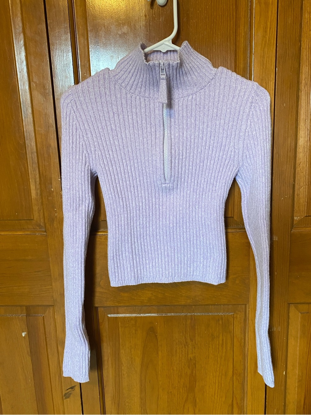 Aerie Half Zip Light Purple Sweater